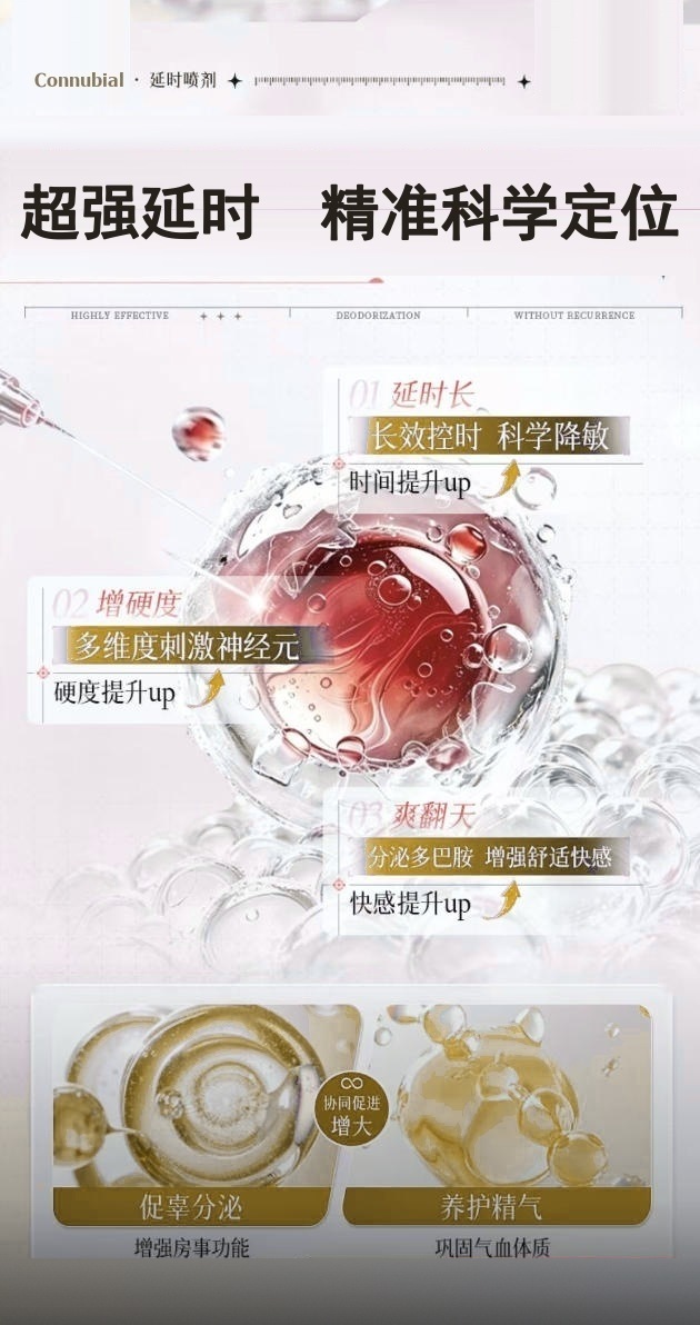 精准科学定位：延时长、增硬度、爽翻天，协同促进促享分泌与养护精气